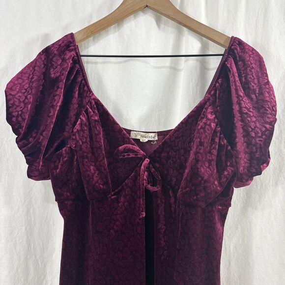 Rewind Red Velvet Cheetah Print Babydoll Mini Dress Womens Size XL Party Whimsy - Picture 4 of 10